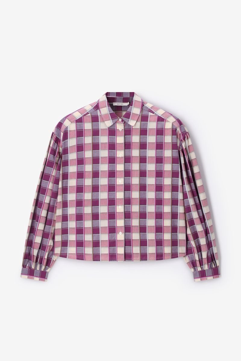 Sissy-Boy - Donkerpaarse geruite blouse