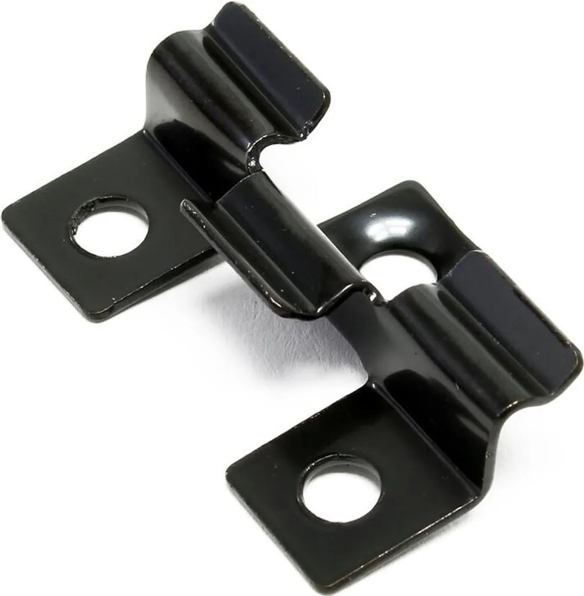 Verpakking van 100 stuks hoogwaardige stalen clips – Zwart – 40 x 24 x 6 mm – Klemhoogte 6 mm – Geschikt voor onzichtbare bevestiging van dekplaten en vloeren