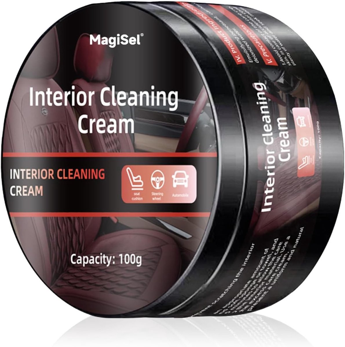 Diepe Reinigingscrème voor Auto-interieur, Leeronderhoud en Renovatie, 100g - Effectieve Schoonmaakpasta voor Leer en Stof