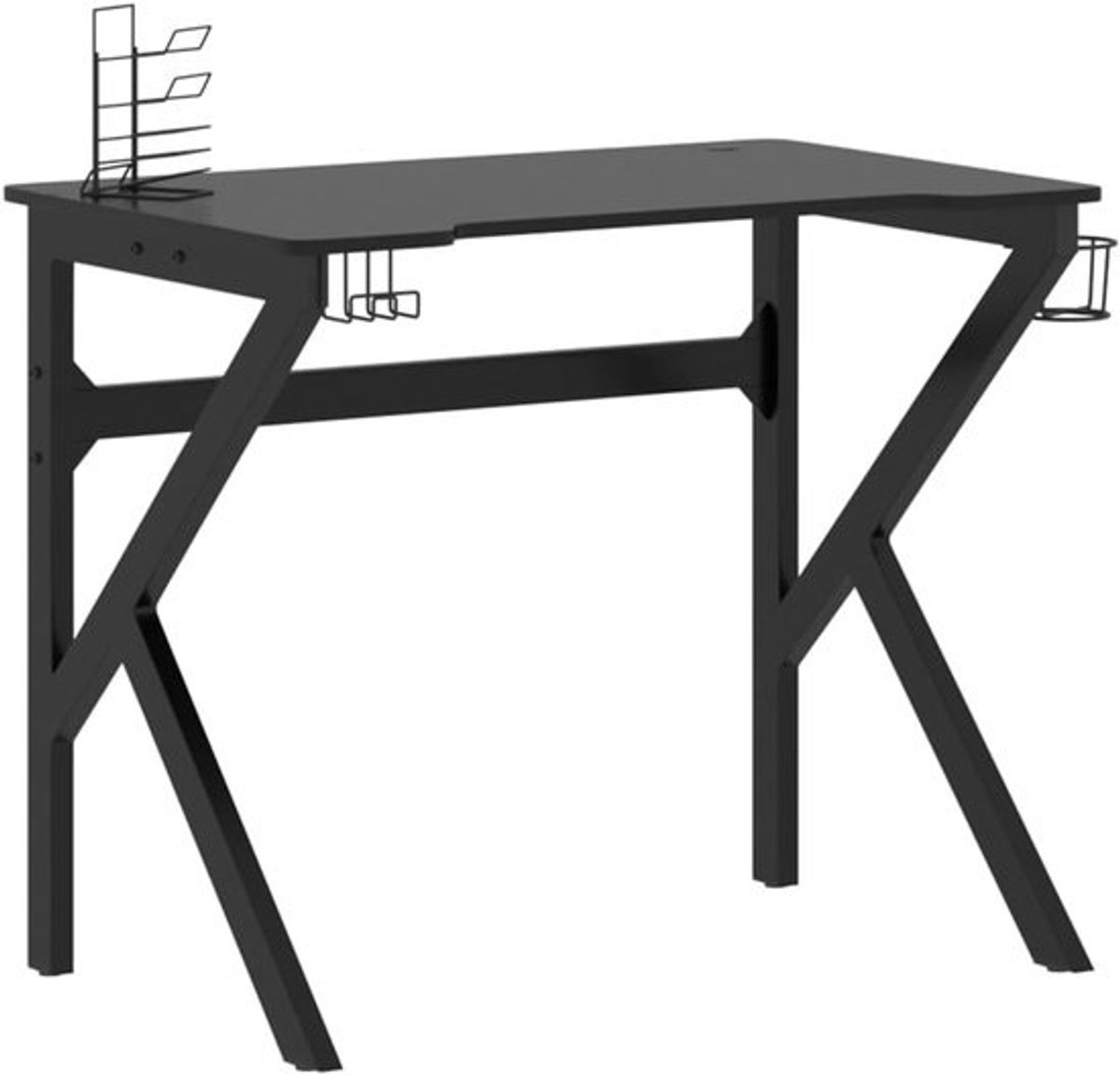 Gaming Bureau - Werkstation Bureau - Thuiswerken Gaming - Met Hoofdtelefoonhouder - 90x60x75 cm - Zwart