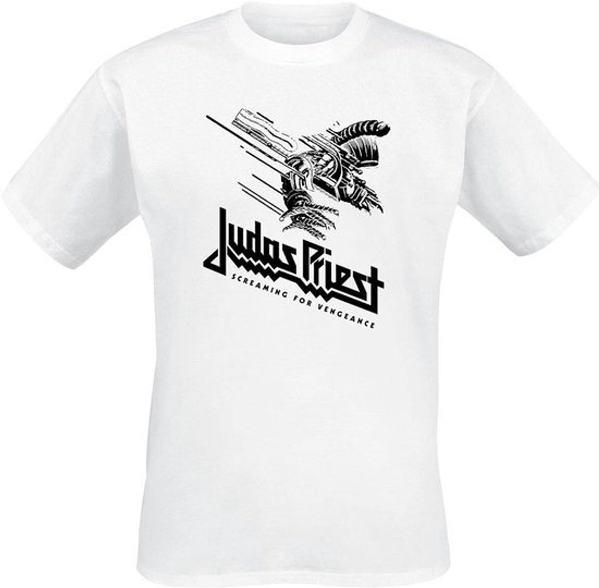 Screaming For Vengeance T-shirt - Wit Katoenen T-shirt voor Muziekliefhebbers