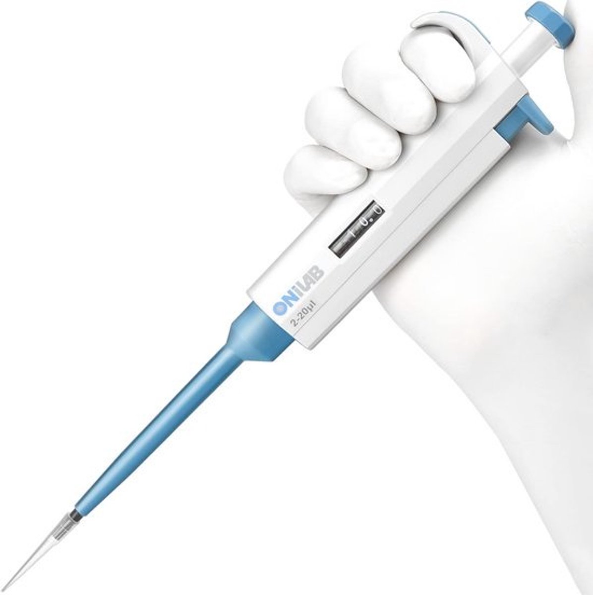 Instelbare micropipet 2-20 ul voor laboratoria met ergonomisch ontwerp