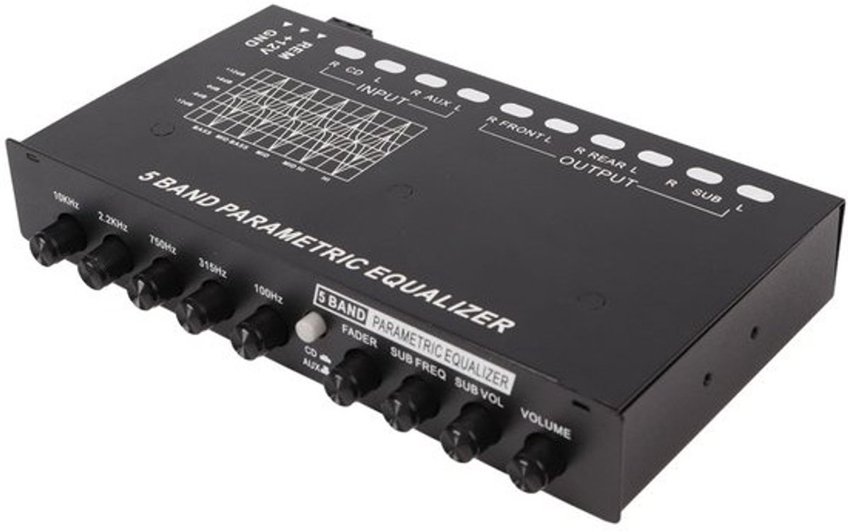 Dailygoods- Grafische Equalizer 5 Bands - Auto Equalizer - Verbeterde Geluidskwaliteit - Eenvoudige Installatie - Nauwkeurige Afstemming - Gebruiksvriendelijk