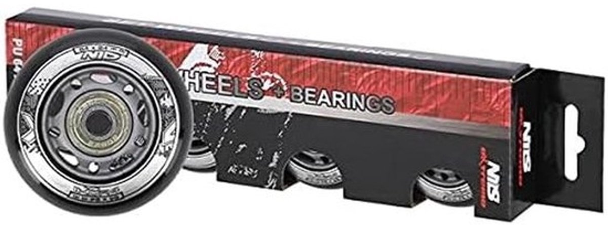 Inline Skate Wielen Set 64mm 82A met ABEC-9 Lagers (4 Stuks)