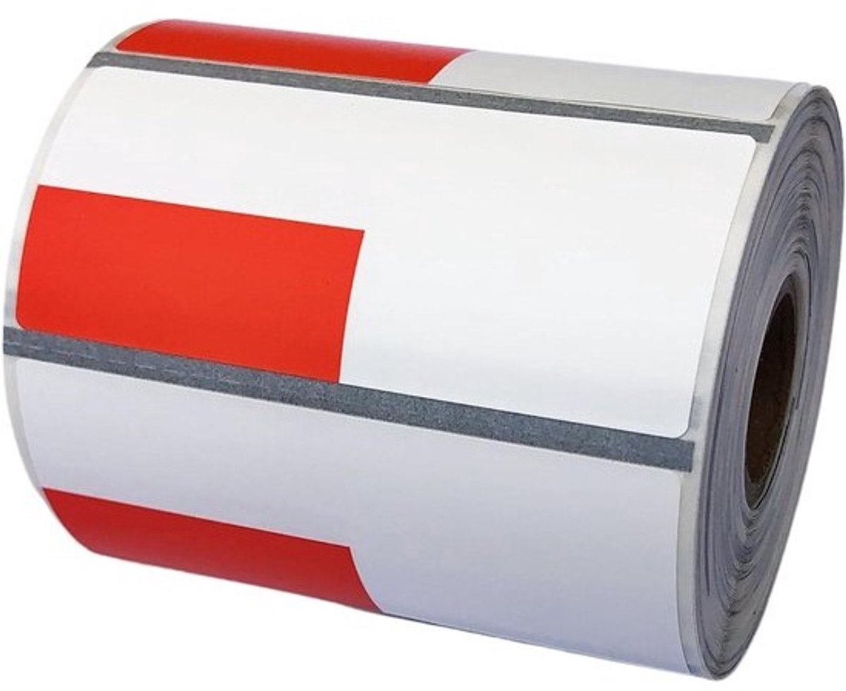 Directe Thermische Etiketten - Polypropyleen Labels Prijskaartjes - Barcode Printen - Scheur- en Waterbestendig - 500 per rol - Oranje