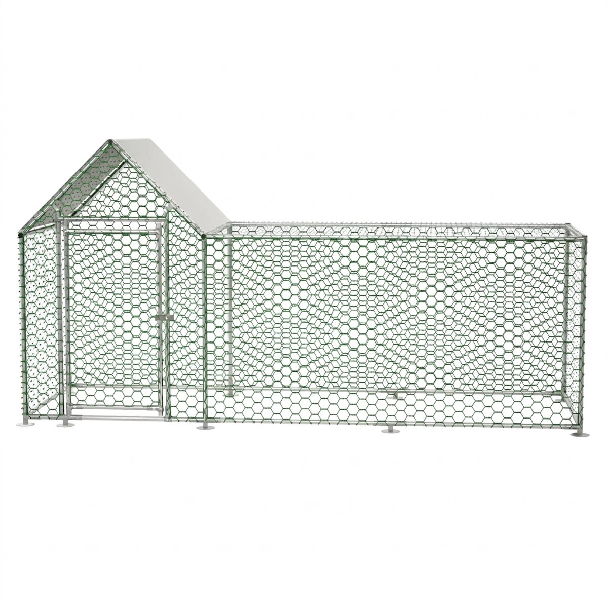Kippenren 3 x 1 x 1,5 m – Metalen Dierenren met Veiligheidsslot en Waterdicht PE-Dak – Voor Kippen en Konijnen