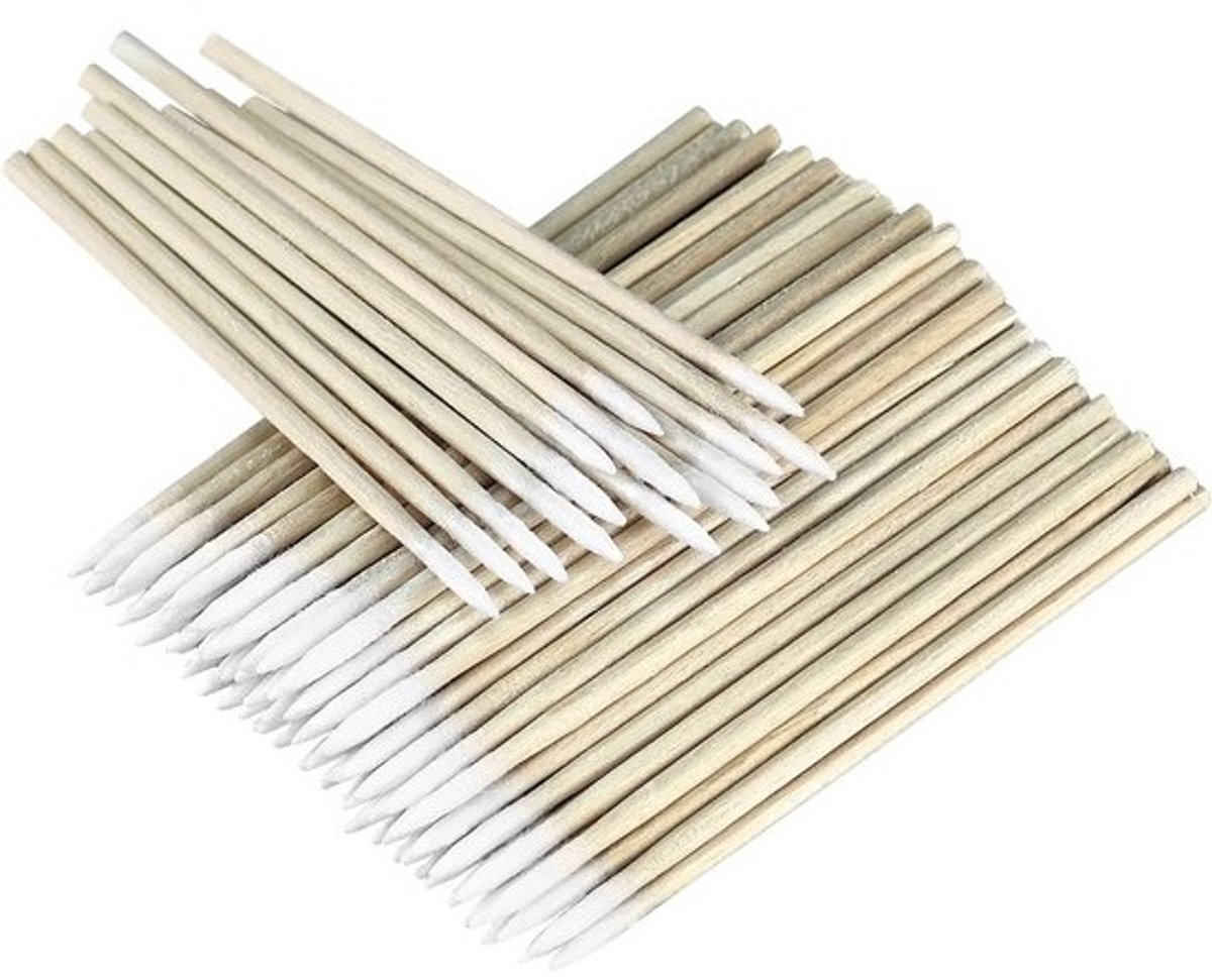Wattenstaafjes met Punt - Microblading Applicators - Beauty Toepassingen - Puntige Katoen Tip - 7 cm Lengte - Natuurlijk