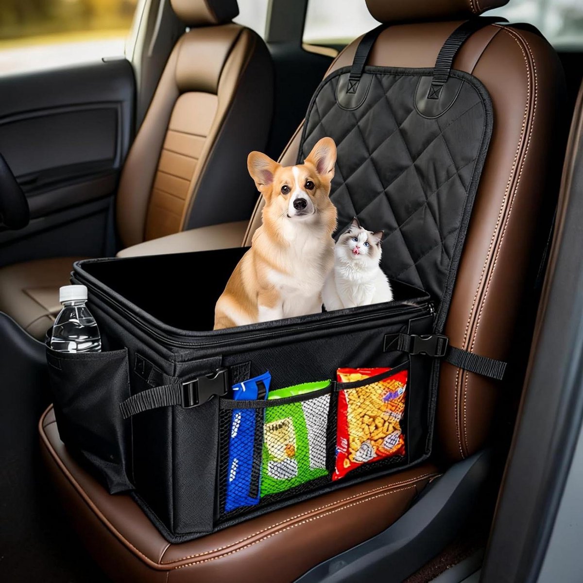 Honden Autostoel – Reismand Auto – Veilig Reizen – Verstevigde Wanden – 44 x 41 cm – Zwart Honden Autostoel – Reismand Auto – Veilig Reizen – Verstevigde Wanden – 44 x 41 cm – Zwart