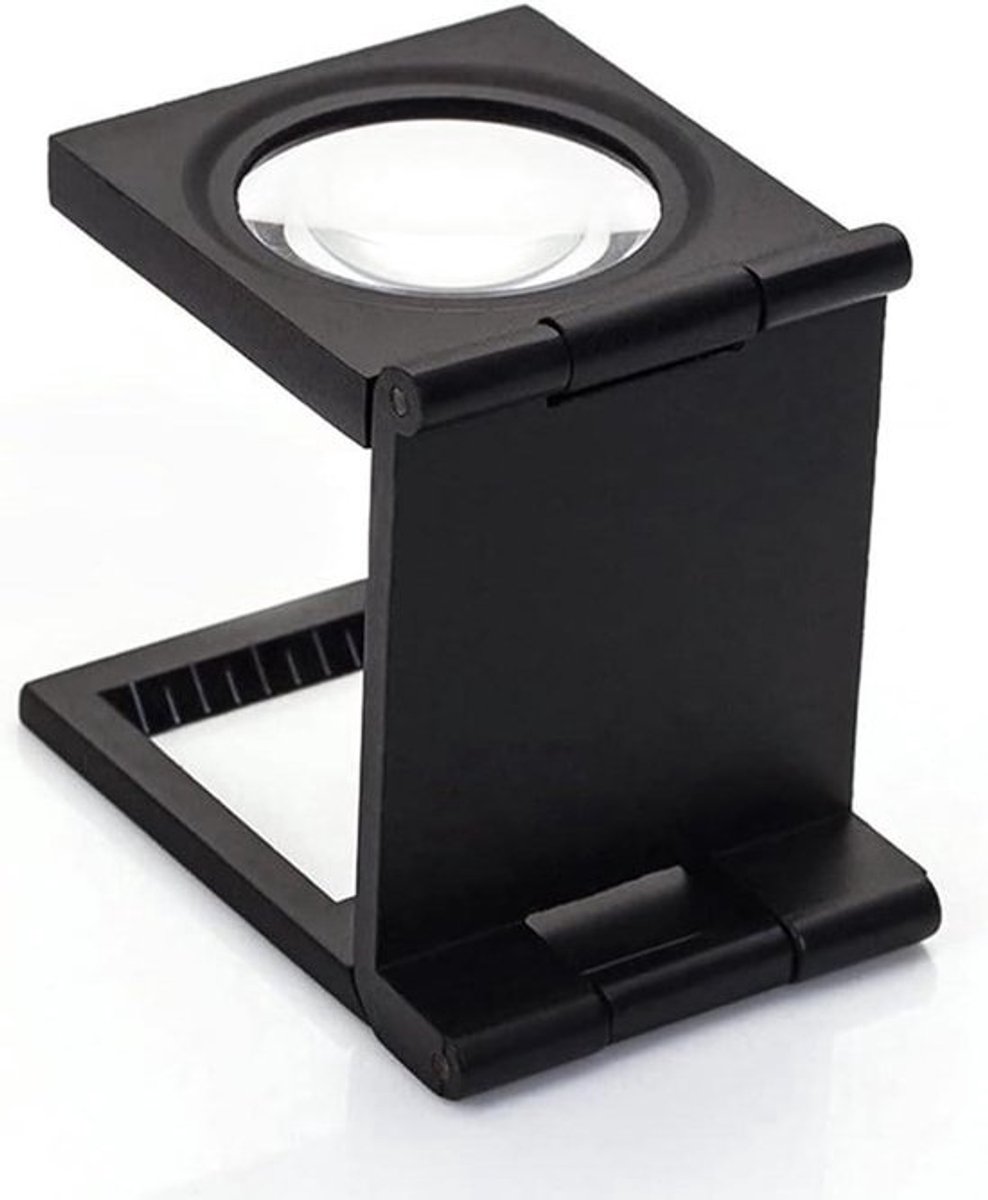 Opvouwbaar Vergrootglas - Vergrootglas met Licht - Gedetailleerd Inspecteren - 10x Vergroting Glaslens - 56x50x37mm - Zwart
