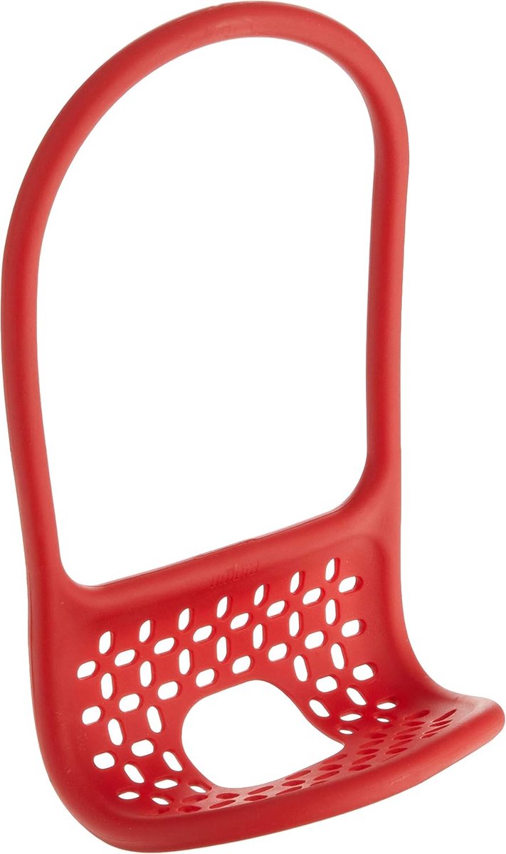 Keukenorganizer – Flexibele spons- en afwasborstelhouder voor de gootsteen – Antislip opbergrek – Geschikt voor afwasborstels of vaatdoeken – Rood