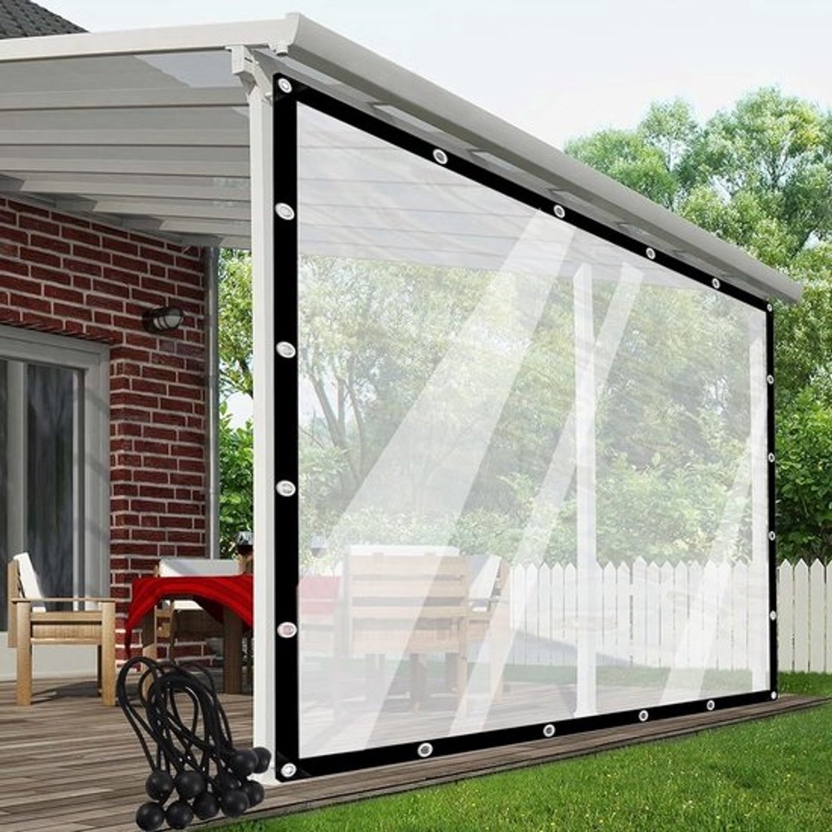Transparant Waterdicht Zeil voor Pergola en Veranda - Inclusief Bevestigingsmateriaal