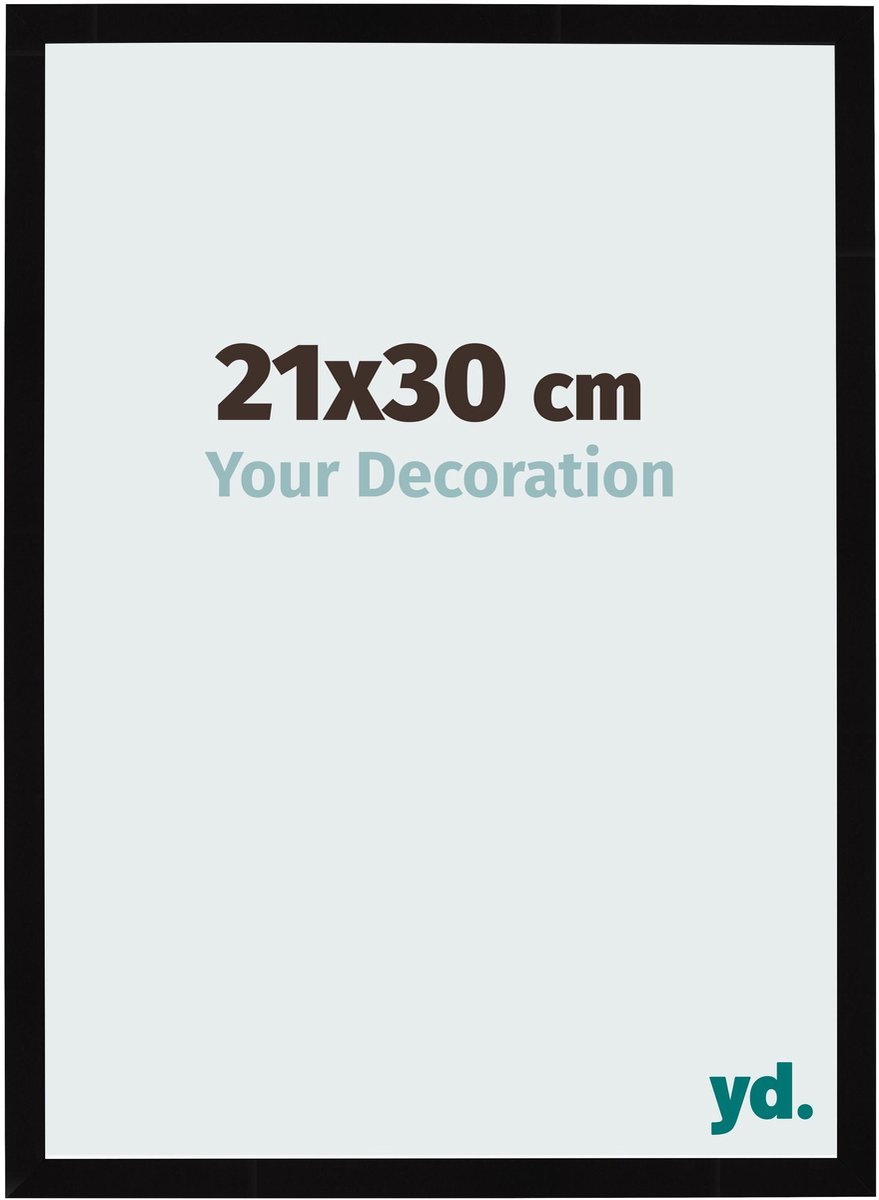 Your Decoration - Fotolijst 21x30 cm - MDF - Zwart Hoogglans - Bologna