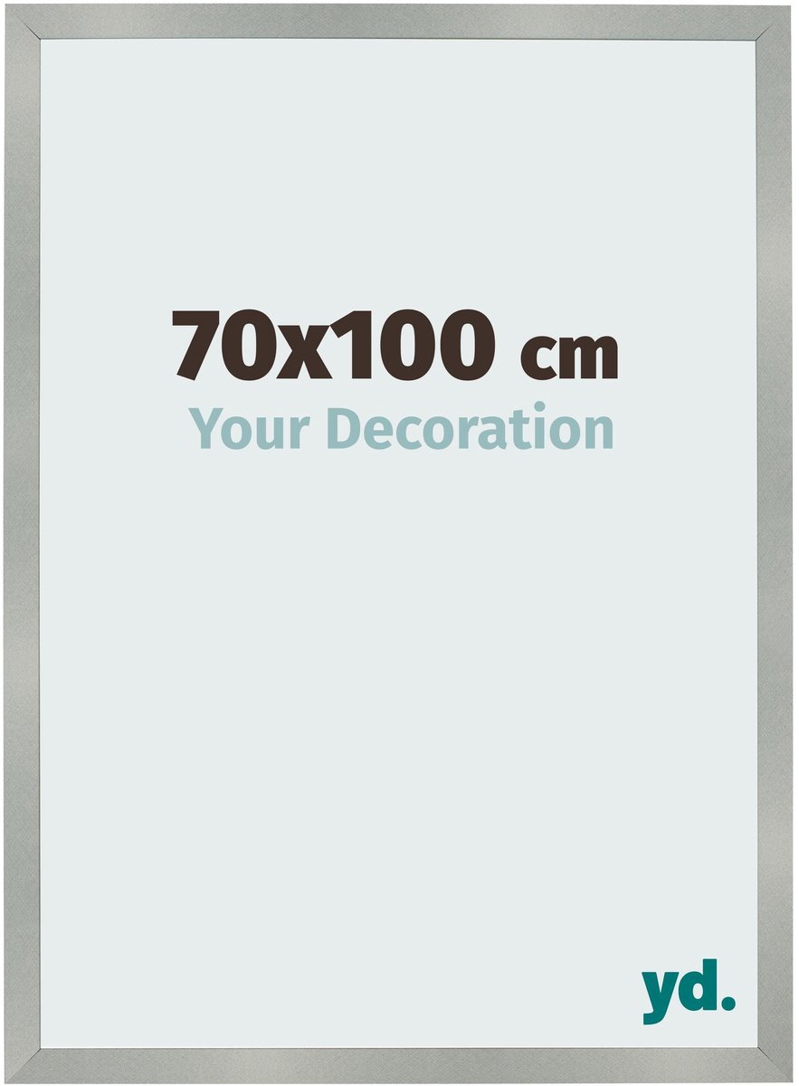 Your Decoration - Fotolijst 70x100 cm - MDF - Aluminium Geborsteld - Bologna