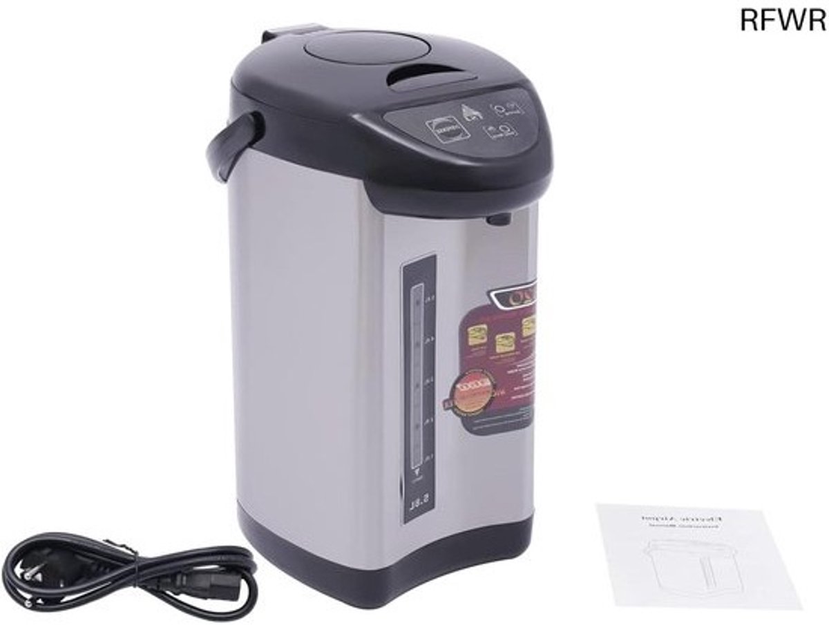 RFWR® Elektrische thermoskan met 4 liter capaciteit - Roestvrijstalen waterkoker en warmwaterdispenser - Ideaal voor thuis, school en kantoor