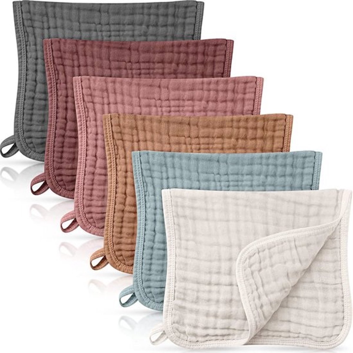 Grote Spuugdoeken en Washandjes Multi-Kleuren Set van 6 - 20 x 10 Inch Mousseline Luiers