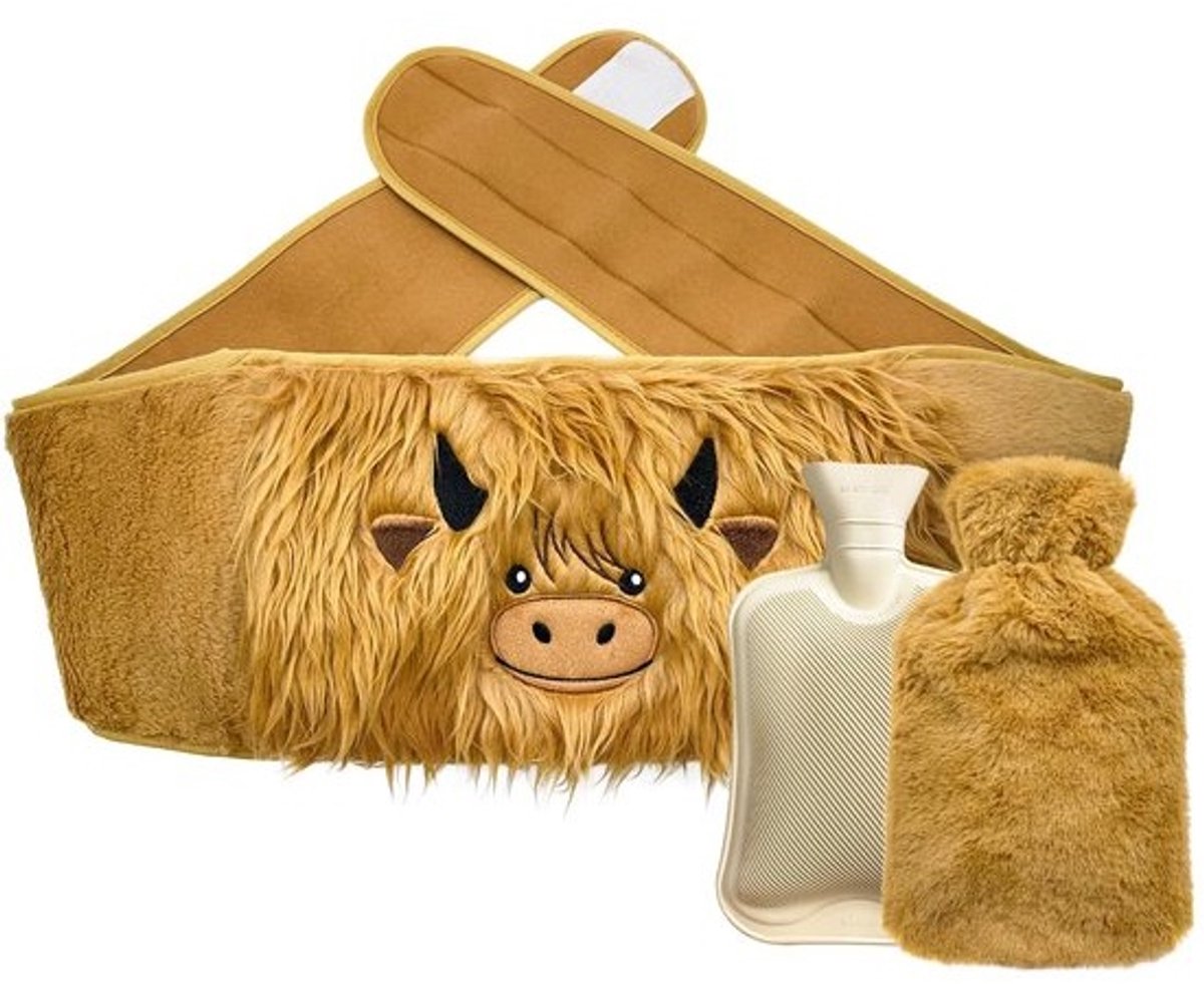 Golden crown - Warmwaterkruik - Verwarmingskussen - Draagbaar - Bruin - Latexvrij - Modern design - Geschikt voor buik, rug, schouders, nek