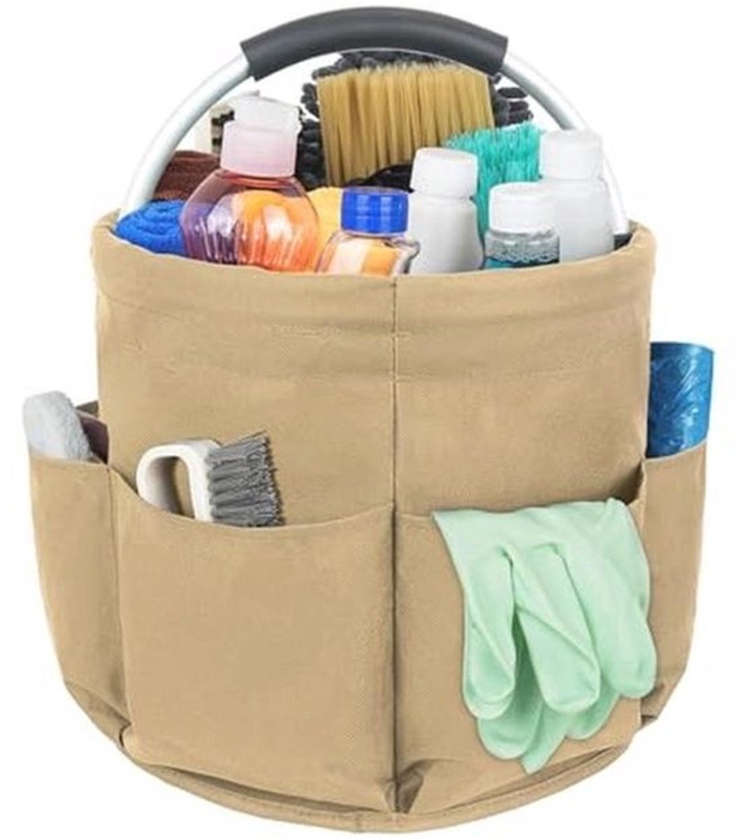 Cleaning Caddy Organizer - Grote Capaciteit en Gemakkelijk Schoon te Maken - Kaki