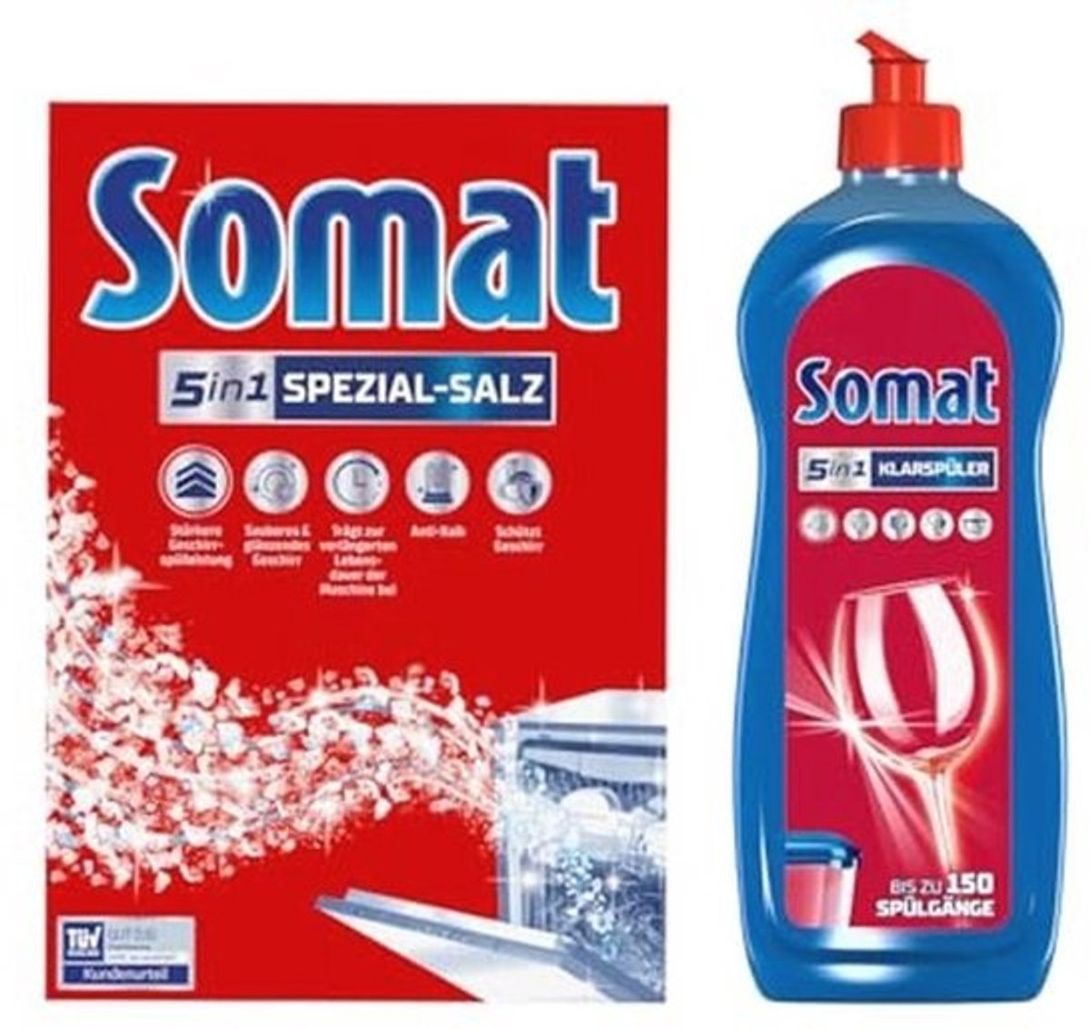 Vaatwasser Glansspoelmiddel en Speciaal Zout Set - 750 ml en 1,2 kg Voor Stralend Resultaat
