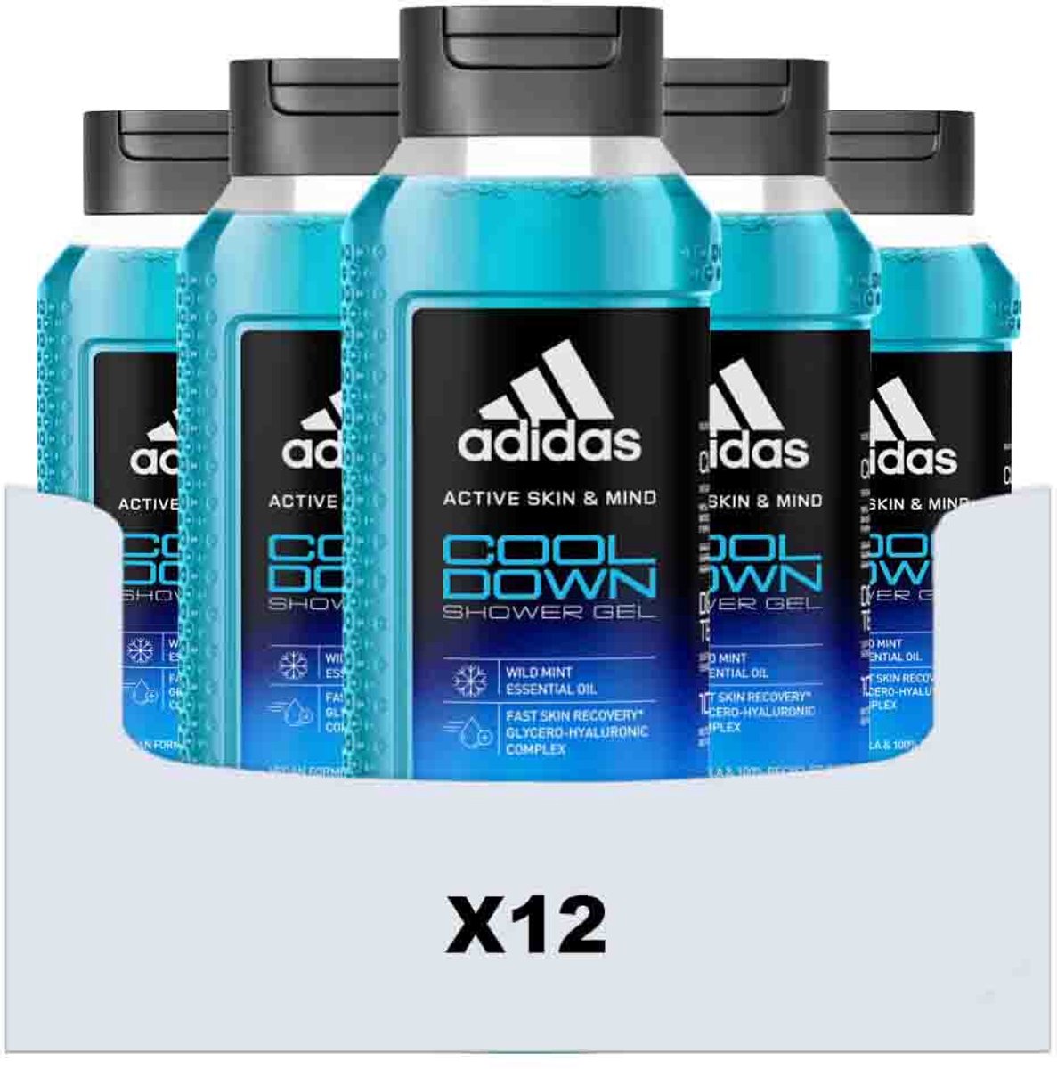 Adidas Shower Gel Active Skin & Mind Cool Down - 12 x 250 ml - Voordeelverpakking