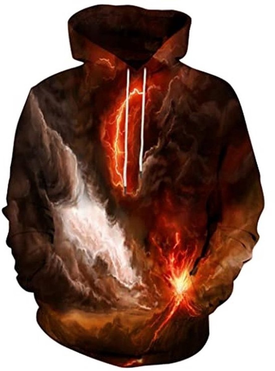 Unisex 3D Gedrukt Trekkoord Hoodie met Grote Zakken