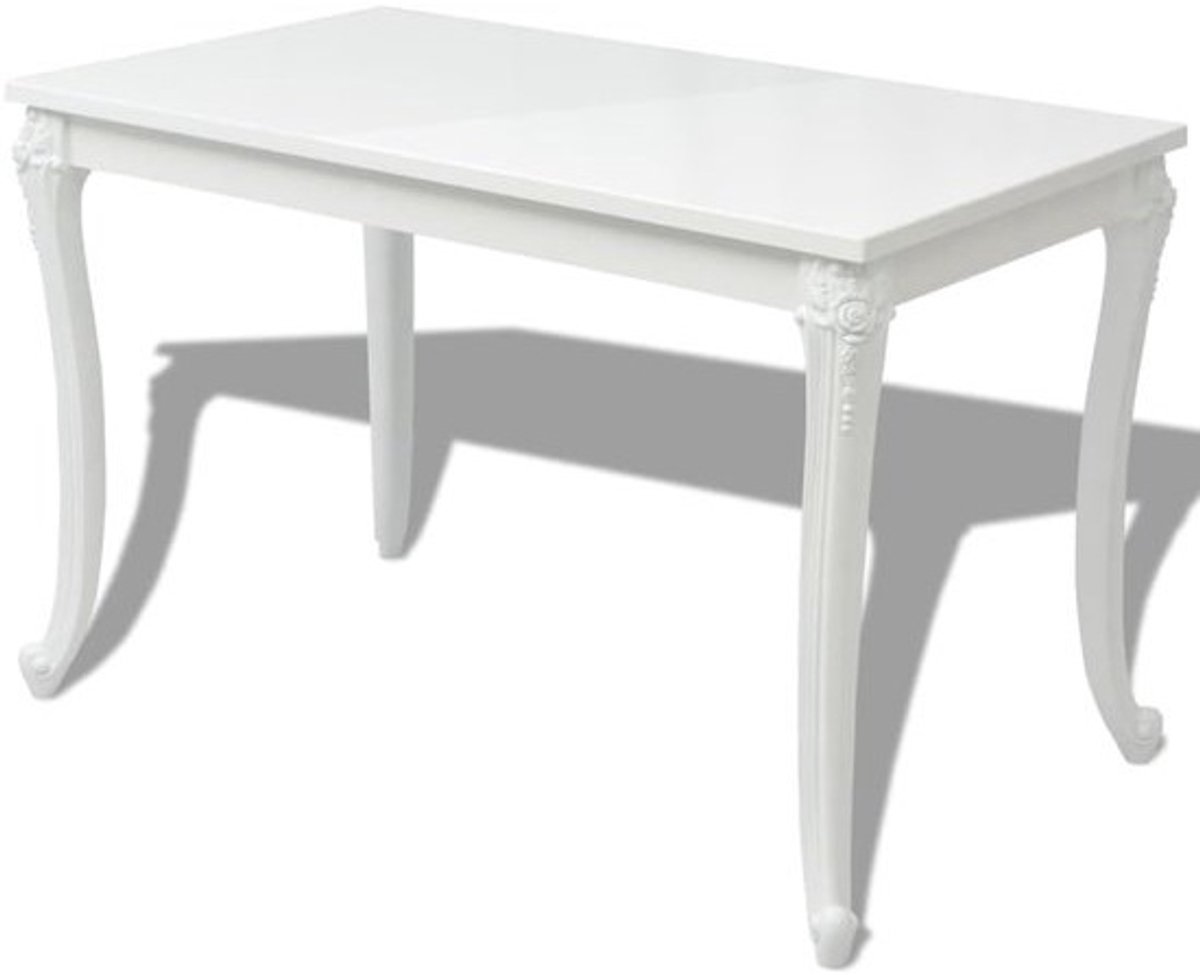 Eettafel Hoogglans - Moderne Tafel - Gezellig Tafelen - Strak Design - 116x66x76 Cm - Wit