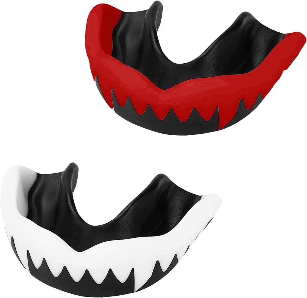 Sportbeugel voor Volwassenen en Kinderen met Draagbare Hygiënebox voor American Football, Martial Arts en Boksen - Zwart, Rood, Wit