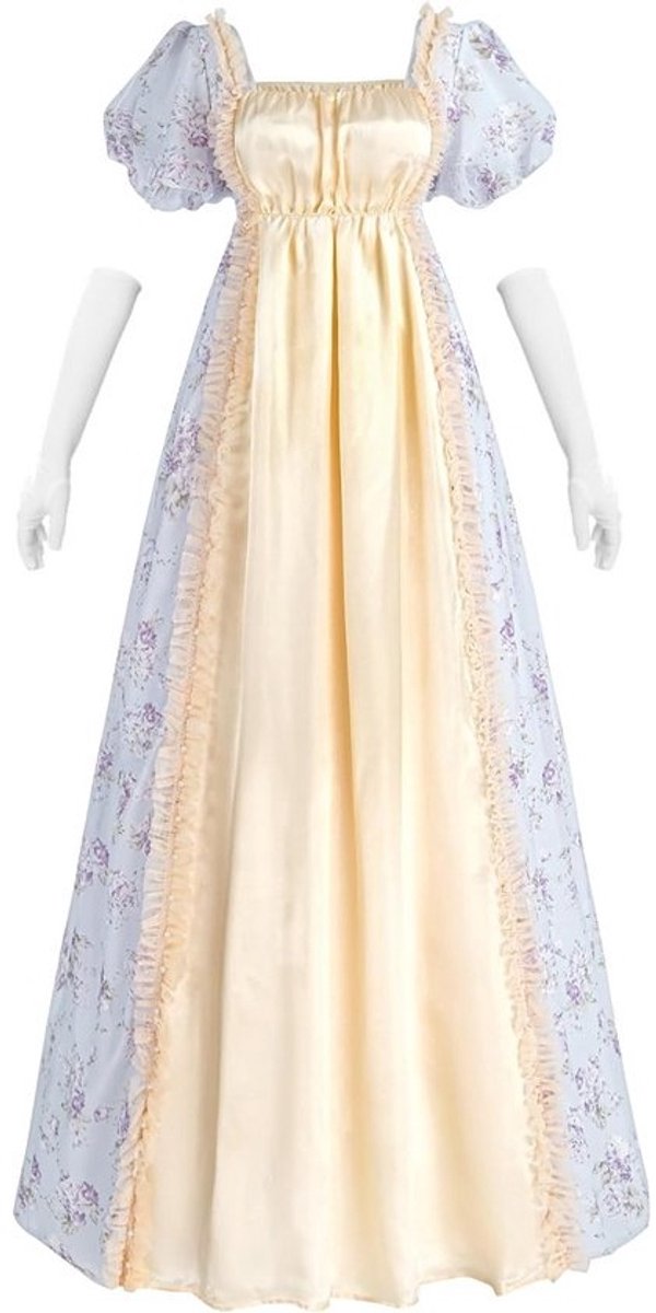 Elegante Empire Taille Jurk Vintage Stijl met Lange Mouwen