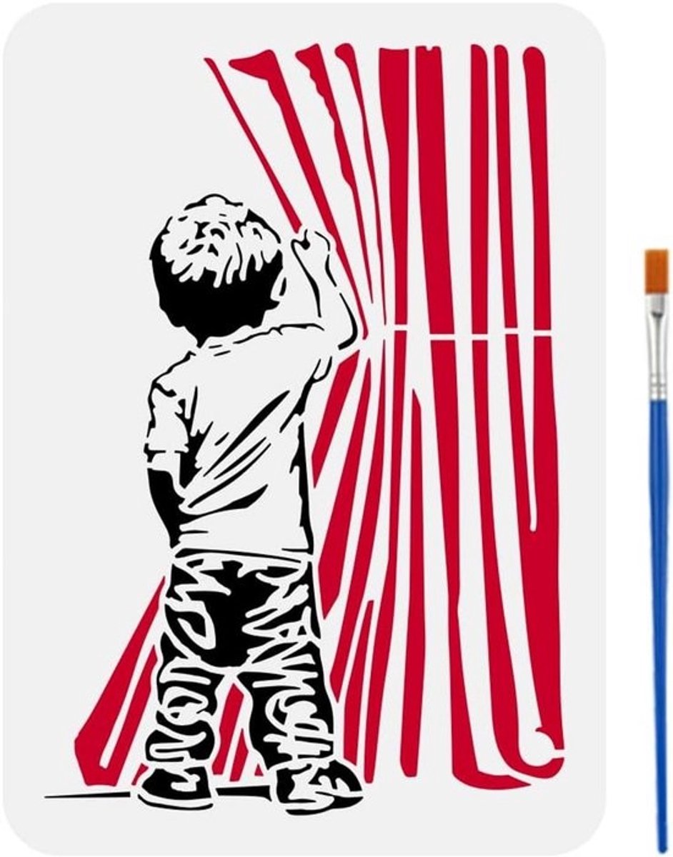 Banksy Thematisch Schilder Sjabloon Herbruikbaar A4 voor Muur en Meubels