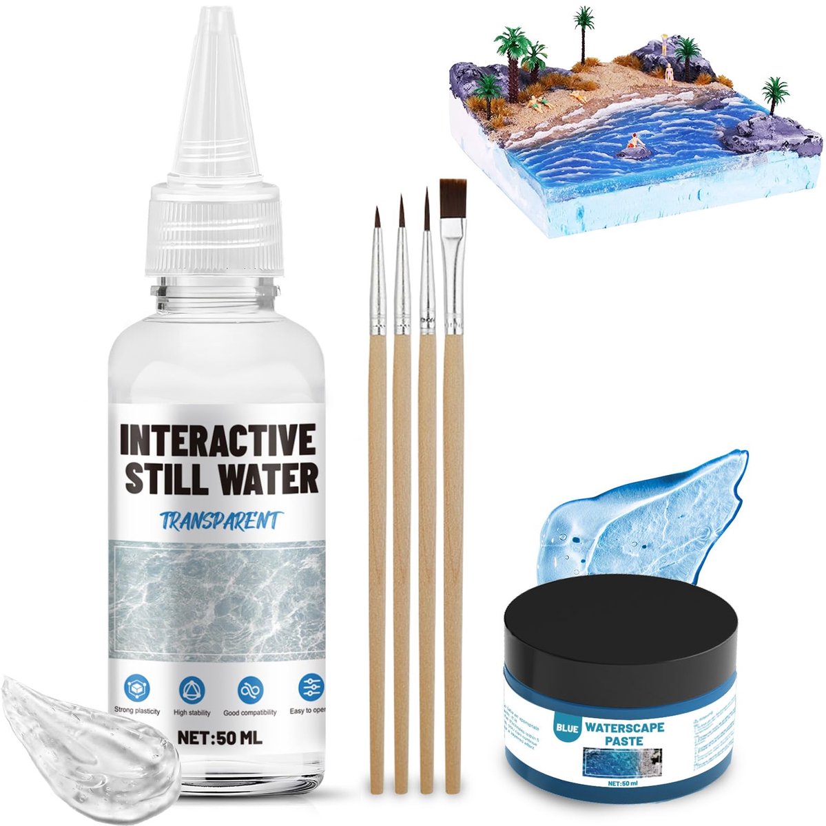 Miioto Modelbouw Water, Kunstmatig Water Modelbouw, Watereffecten Still Water, Stille Watereffect, Realistisch Water - ShopVlot