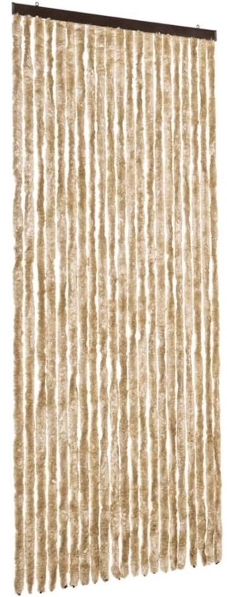 Stevig Vliegengordijn Chenille Beige 90x220 cm voor Deur
