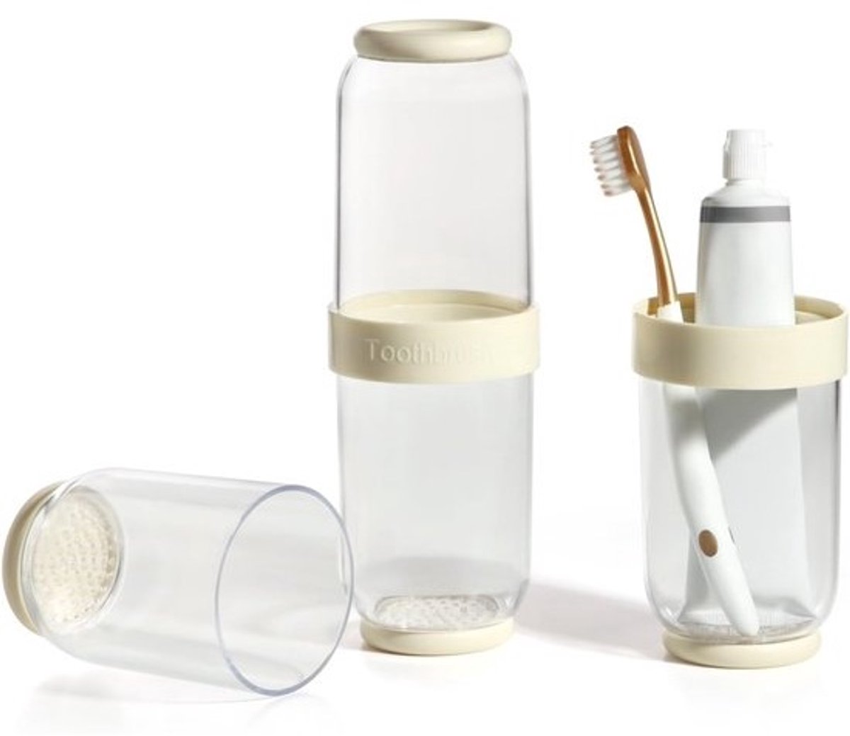 Tandenborstel Koffer - Reisbeschermer Houder - Hygiënisch Vervoer - Multifunctioneel Ontwerp - 23 cm Lengte - Melkgeel