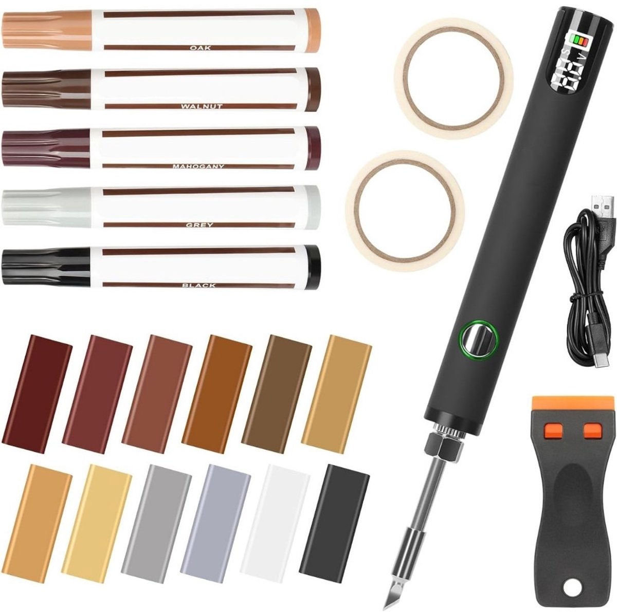 Zolvano® Laminaat Reparatieset - Laminaatvuller - Vuller - Stiften Set-Multikleur