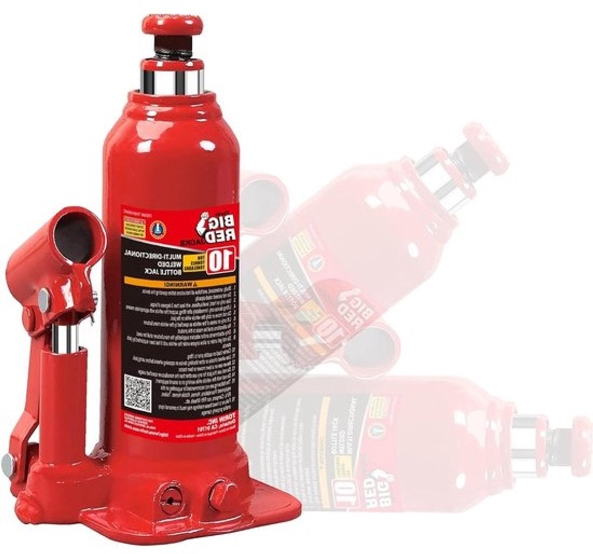 Fleskrik - Autokrik Hydraulisch - Voertuigen Hefen - Verticaal Horizontaal Gebruik - 10 Ton - Rood