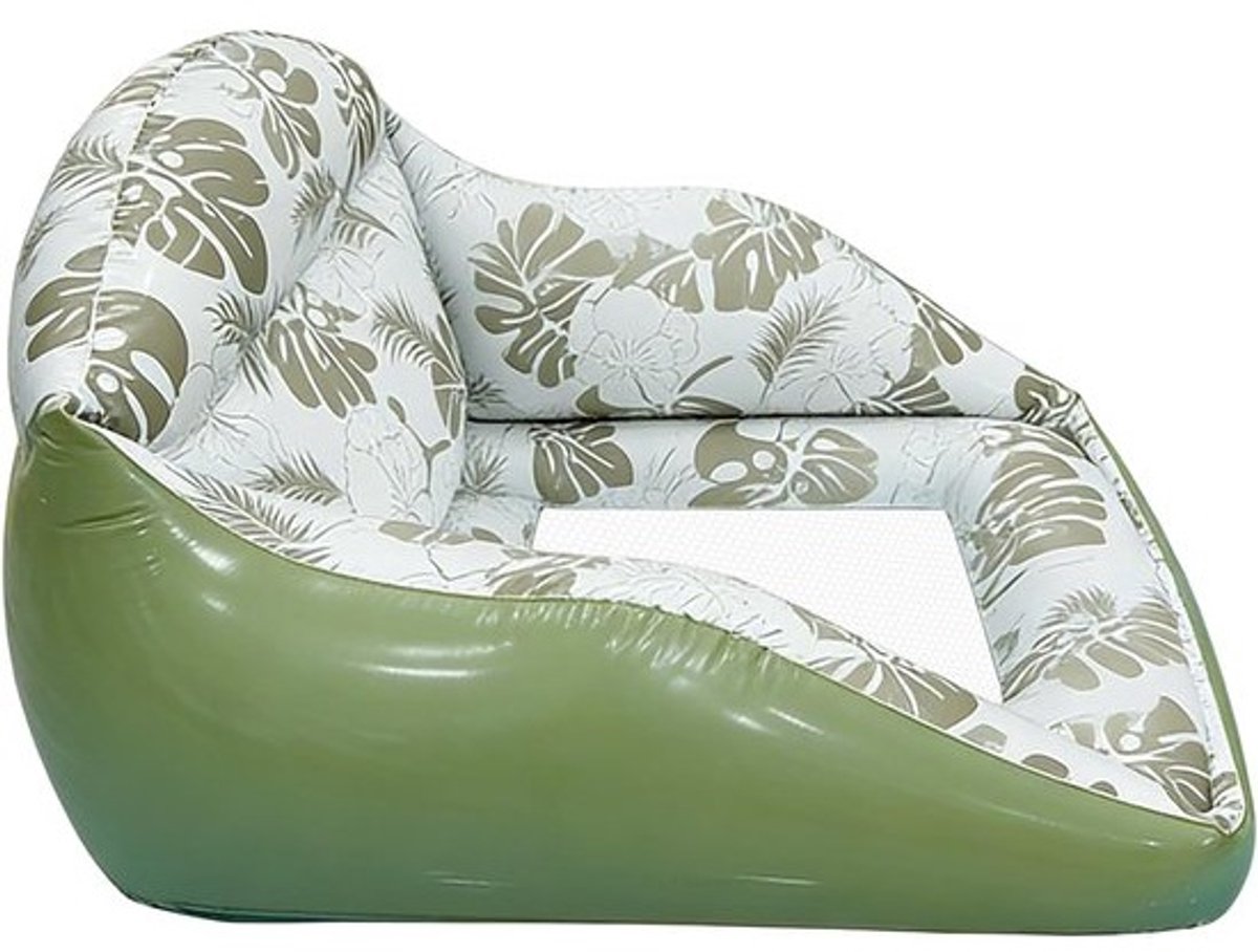 Opblaasbaar ligbed - Water drijver - Ontspannen in water - Met ingebouwd hoofdkussen - 86x84cm opgeblazen