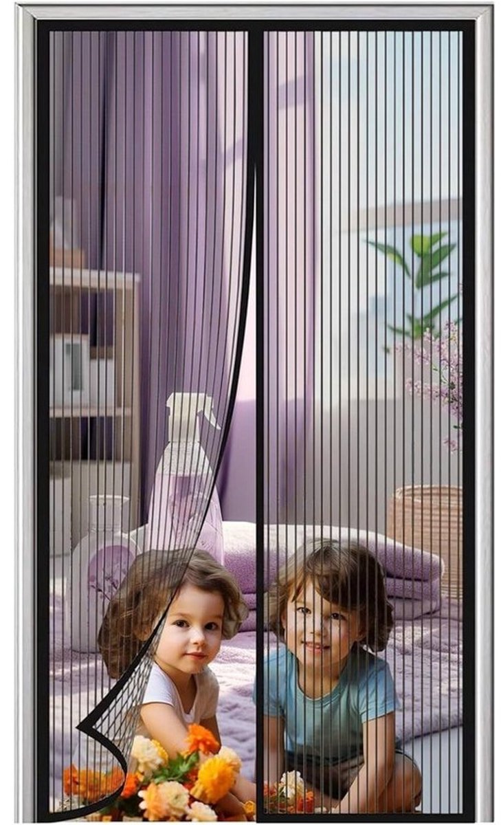 Vliegendeur Magneet - Horren Deur - Insecten Buiten - Automatisch Sluitend - 95x230cm - Zwart
