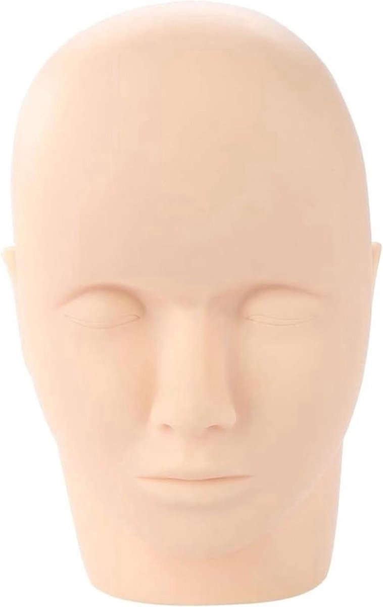 Oefenhoofd Make-up - Cosmetica Pop - Wimper Training - Realistisch Siliconen - 24 x 16 cm - Natuurlijk