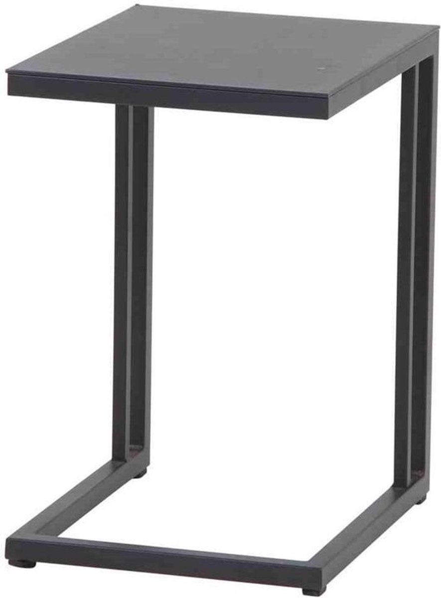 Tuin bijzettafel - Balkon tafel - Buitenmeubilair - Aluminium frame - 40x40x50 cm - Antraciet