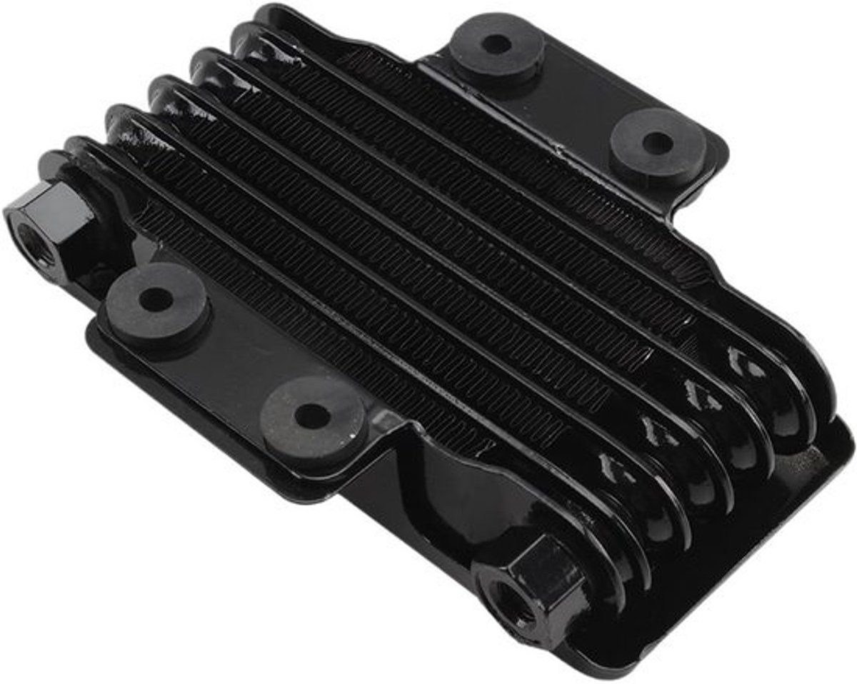 Motor Oliekoeler - Universele Radiator - Motor Koelen - Aluminium Universeel - M12 - Zwart