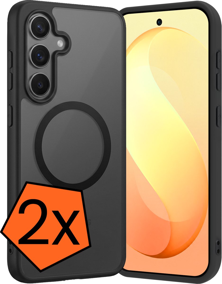 Hoes - 2 Stuks - Geschikt voor Samsung Galaxy S26 FE - Magsafe Compatible - Sterk & Shockproof - Back Cover - Shock Proof Case - Telefoon Hoes - Zwart