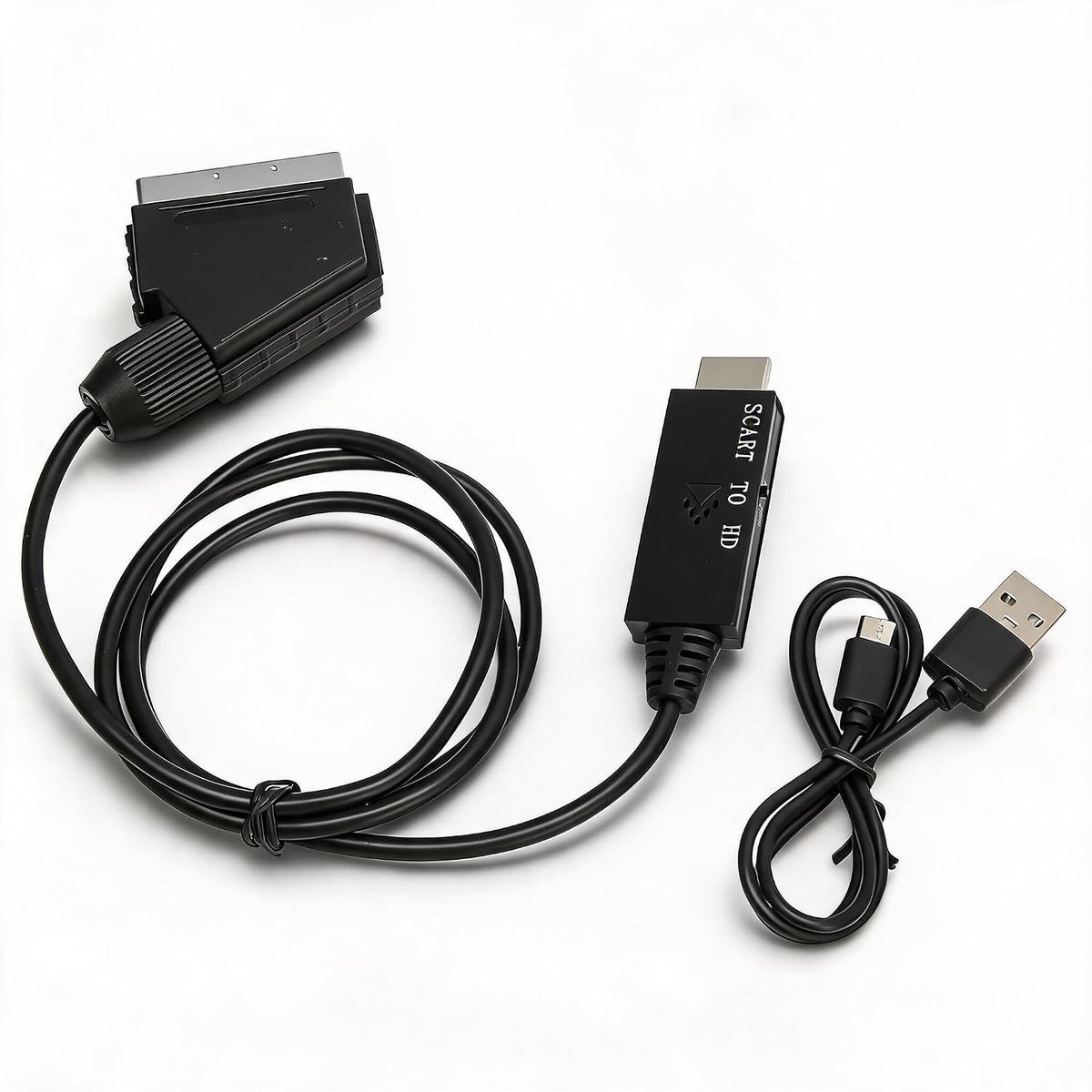 Converter Adapter Kabel voor SCART naar HDMI, 1080P 60Hz Resolutie, Geschikt voor TV, VHS, DVD Recorder en Projector