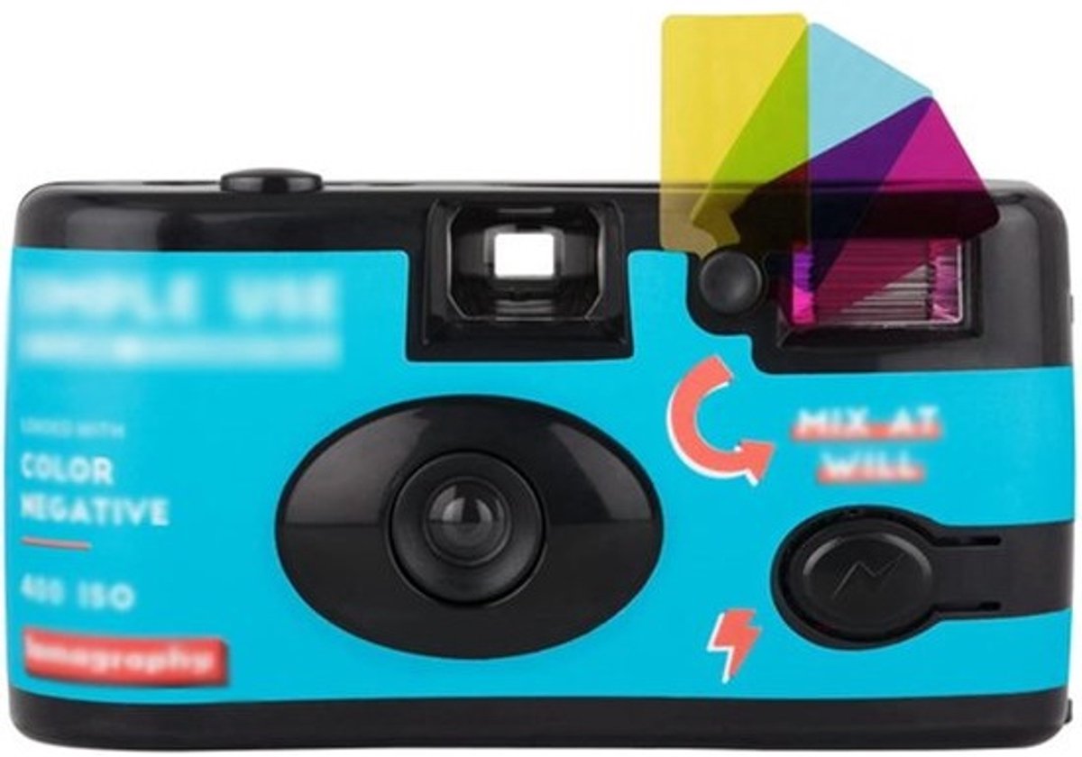 Filmcamera - Wegwerp camera - Herinneringen Vastleggen - Ingebouwde Flitser - 115x60x33mm - Kleur