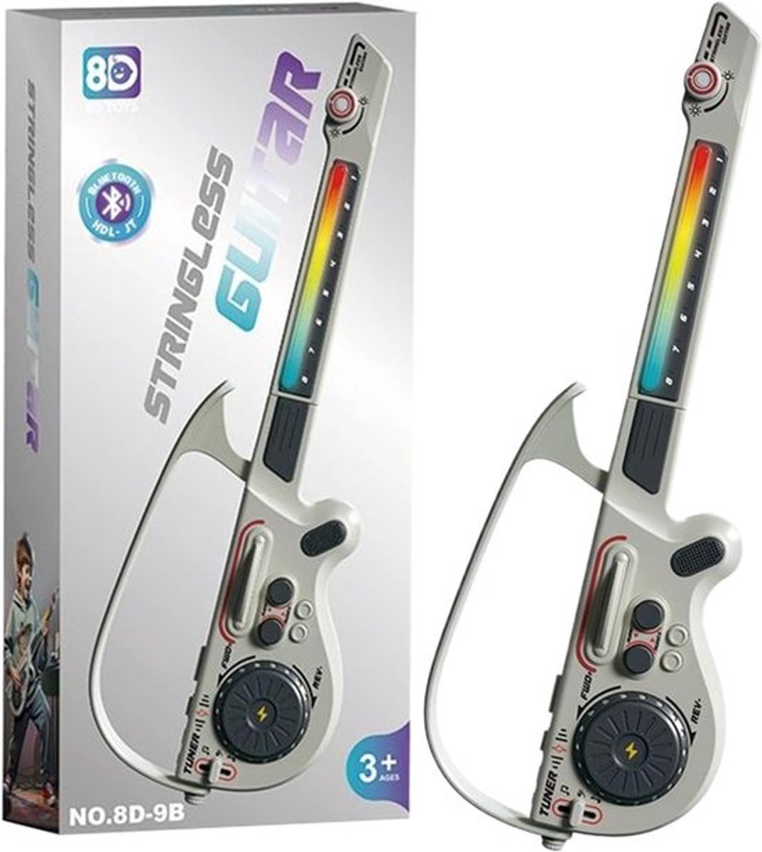 Kinder Gitaar - Muziek Speelgoed - Muziek Leren - Opvouwbaar Draadloos - 415 x 198 cm - Grijs
