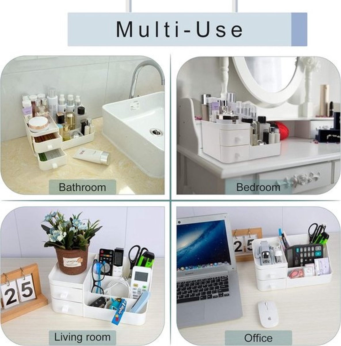 Cosmetica Opbergdoos met 3 Lades - Organiser voor Make-up en Verzorgingsproducten
