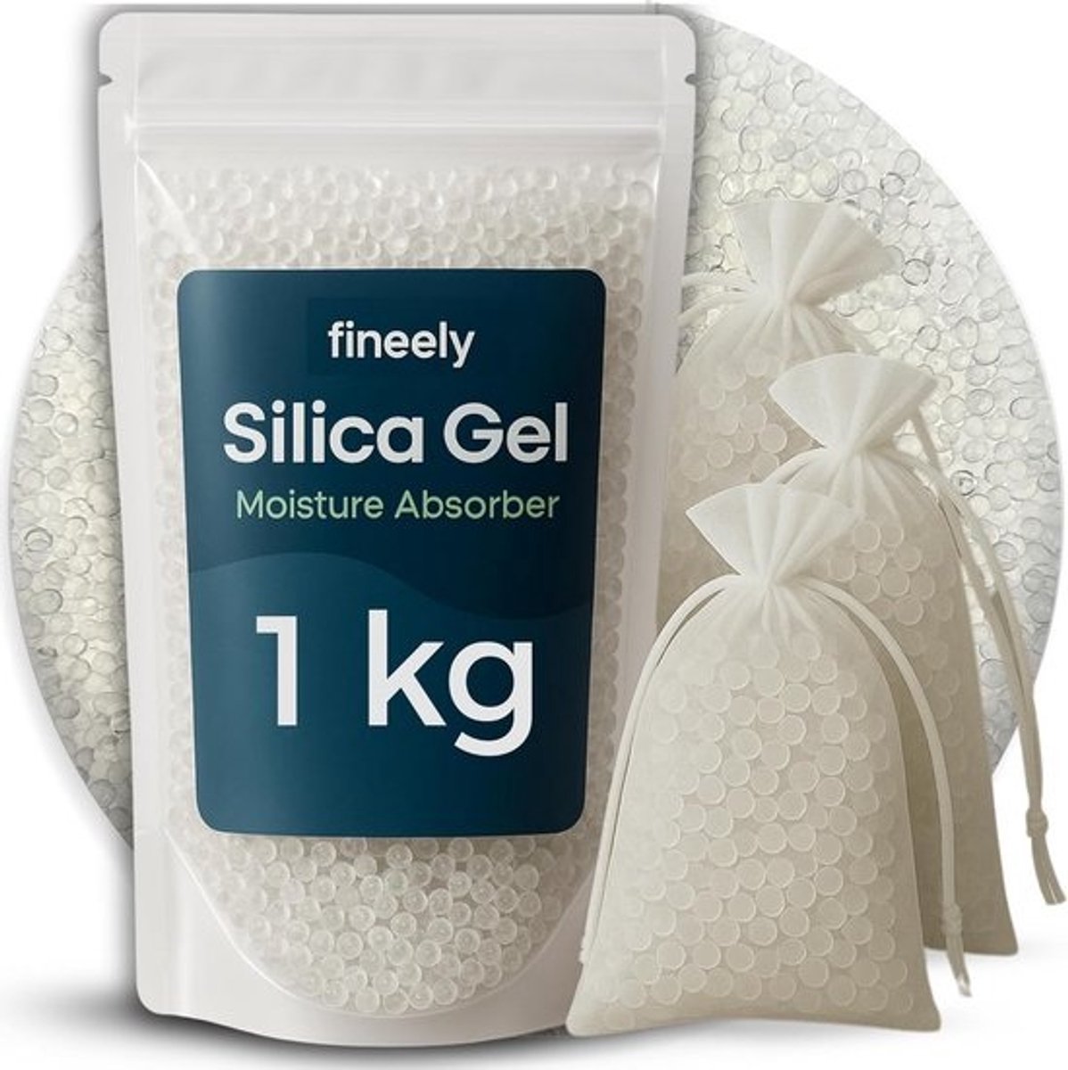 Silica Gel Droogmiddel Wit Korrels 3-5 mm – Herbruikbare Vochtvanger voor Kasten, Kruipruimte, Toolkist en Transport – 1 kg