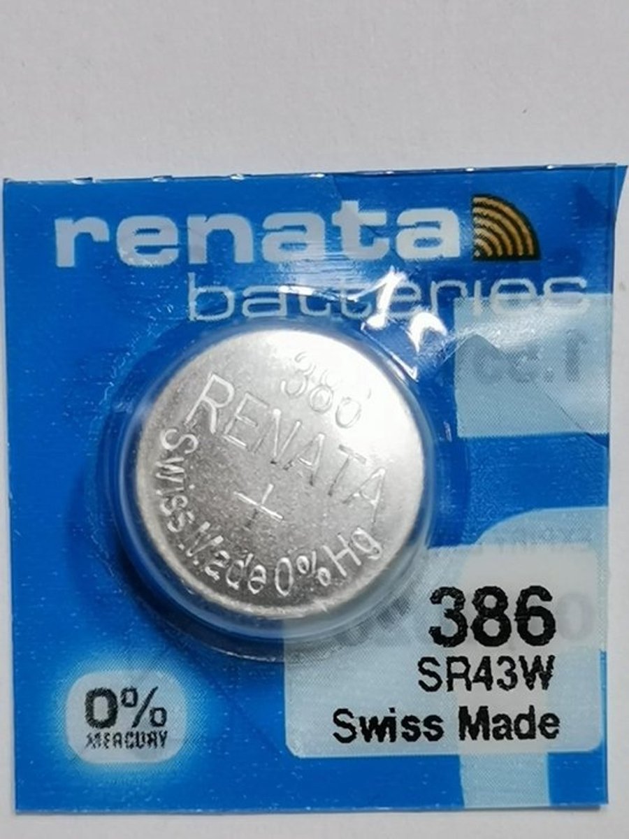 Knoopcelbatterij 386 1,55 V voor Horloges - Vervangt SR43W