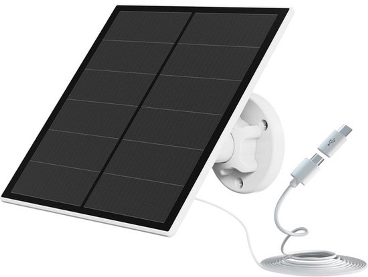 5W Zonnepaneel voor Oplaadbare Buiten Beveiligingscamera met Micro USB en USB-C