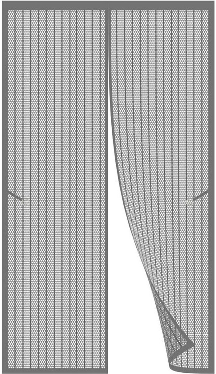 Magnetisch Hordeur (75x185 cm) - Vliegenhor Voor Deur Zonder Boren - Insectenhor voor Balkon, Woonkamer en Schuifdeuren - Grijs