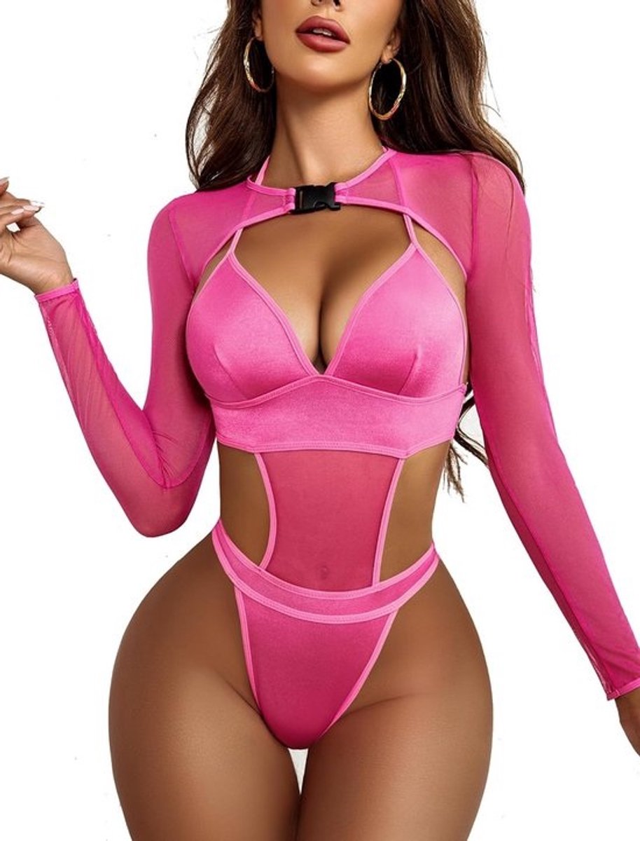 Sexy Lingerie Set Dames: Body, Crop Top en Rave Outfit met Gesp