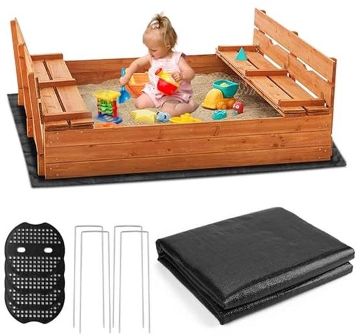 Onkruidvlies 2x2m - Waterdoorlatend en Ademend Tuinvlies voor Zandbak en Tuin
