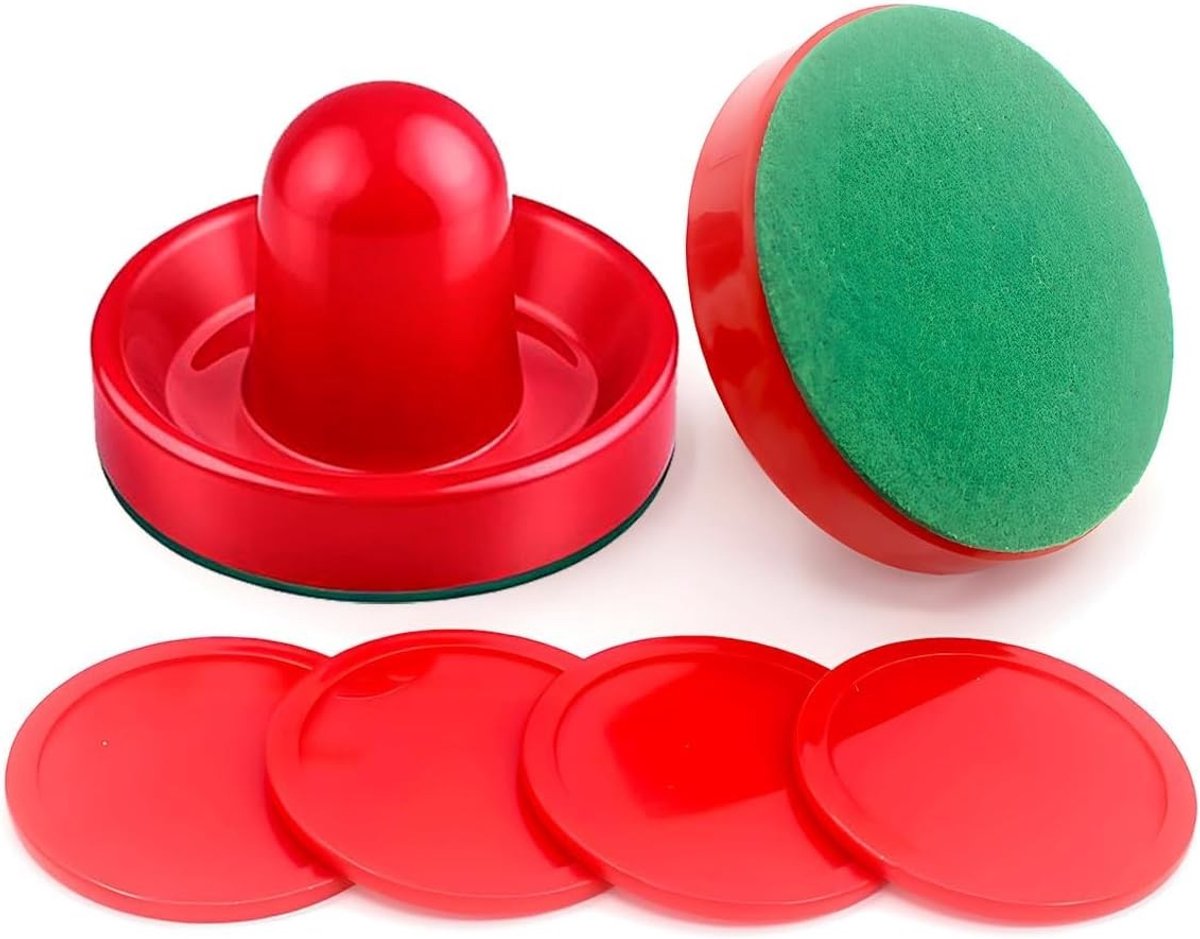 Air Hockey Set met 2 Pushers en 4 Pucks - Ideale Accessoires voor Spellen en Tafelspellen, Perfect voor Gezellige Avonden en Familieplezier